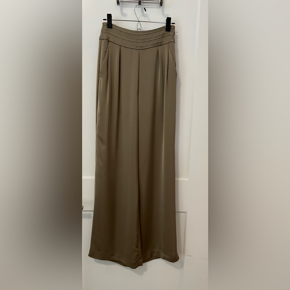 RAMY BROOK Joss Wide Leg Pant Trouser in Sage/Olive Green, Size 2